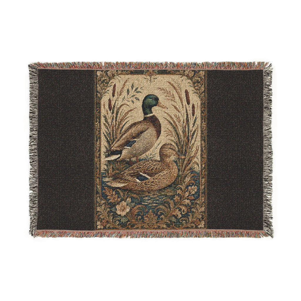 Mallard Duck Tapestry Woven Blanket | Rustic Wildlife Throw, Farmhouse Decor
