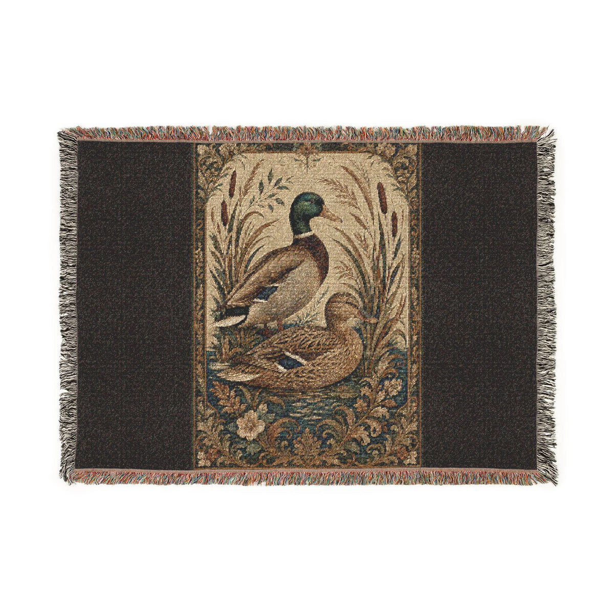 Mallard Duck Tapestry Woven Blanket | Rustic Wildlife Throw, Farmhouse Decor
