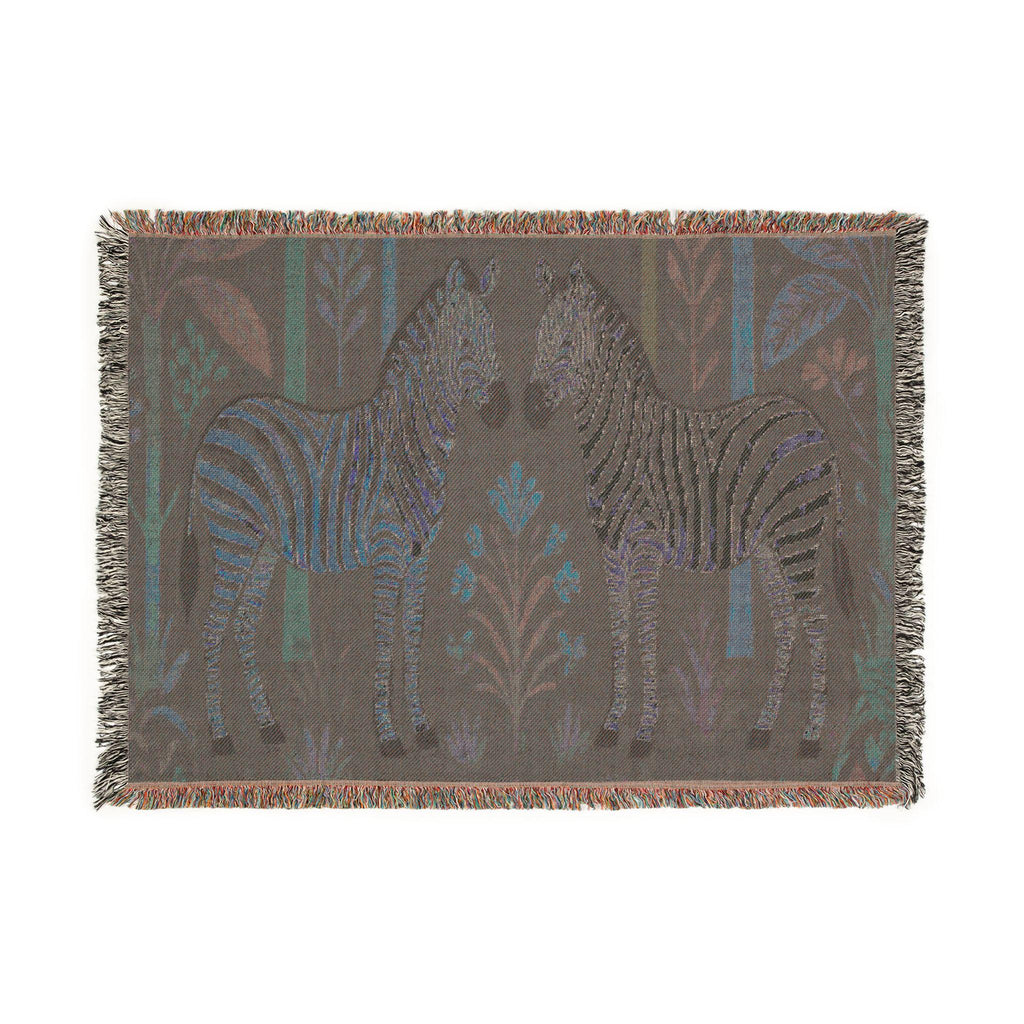 Zebra Tapestry Woven Blanket | Boho Safari Animal Throw