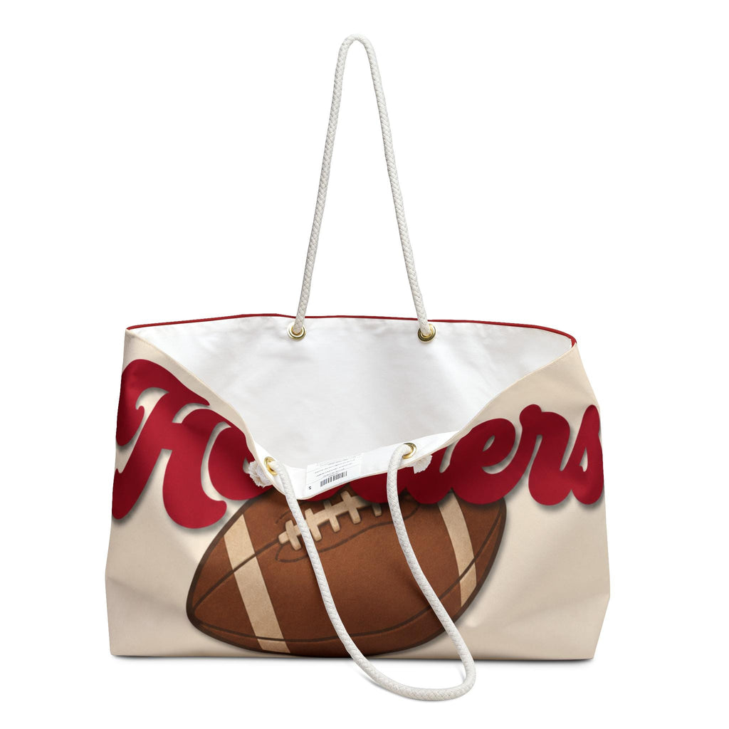 Hoosiers Football Weekender Bag | Red Cream Canvas Tote