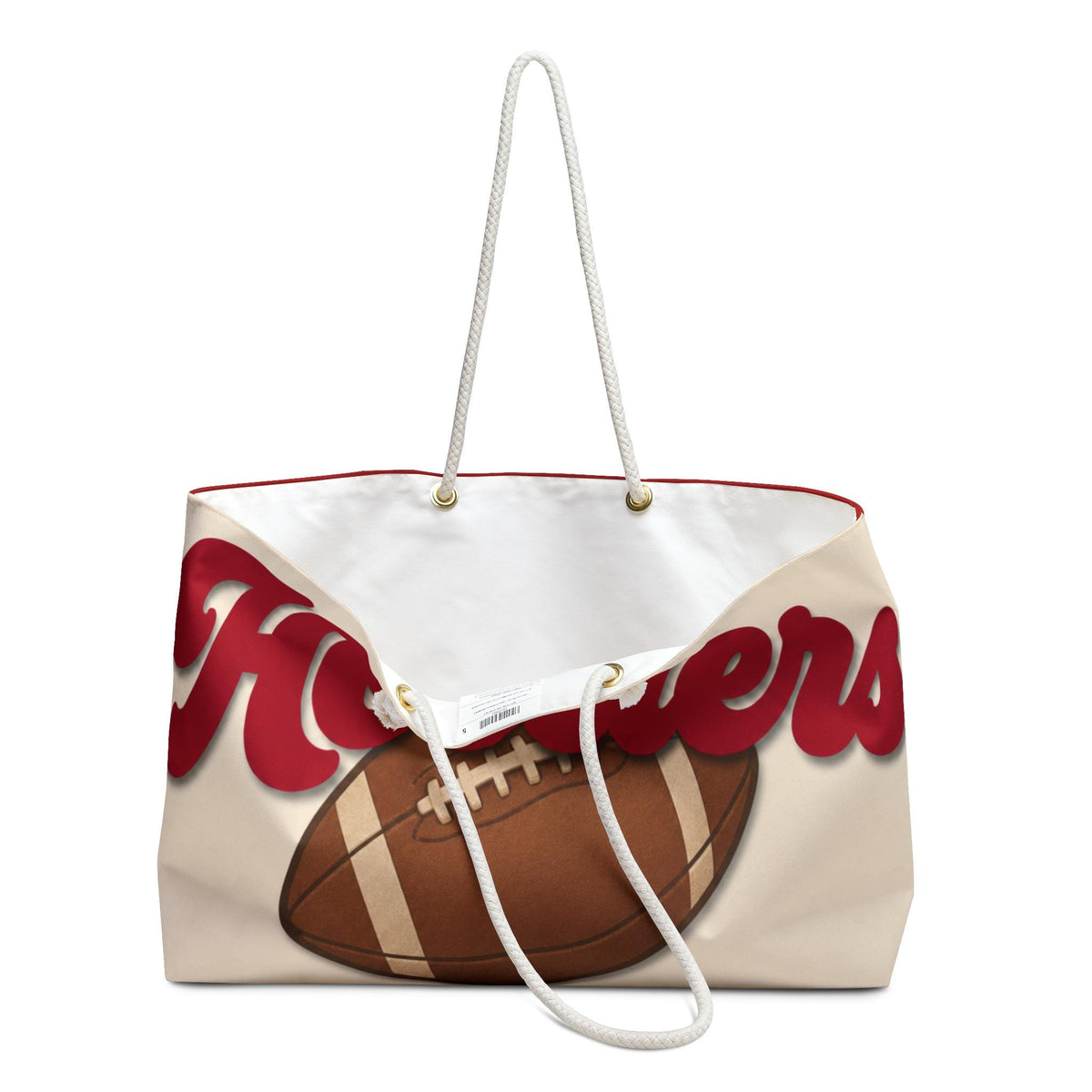 Hoosiers Football Weekender Bag | Red Cream Canvas Tote