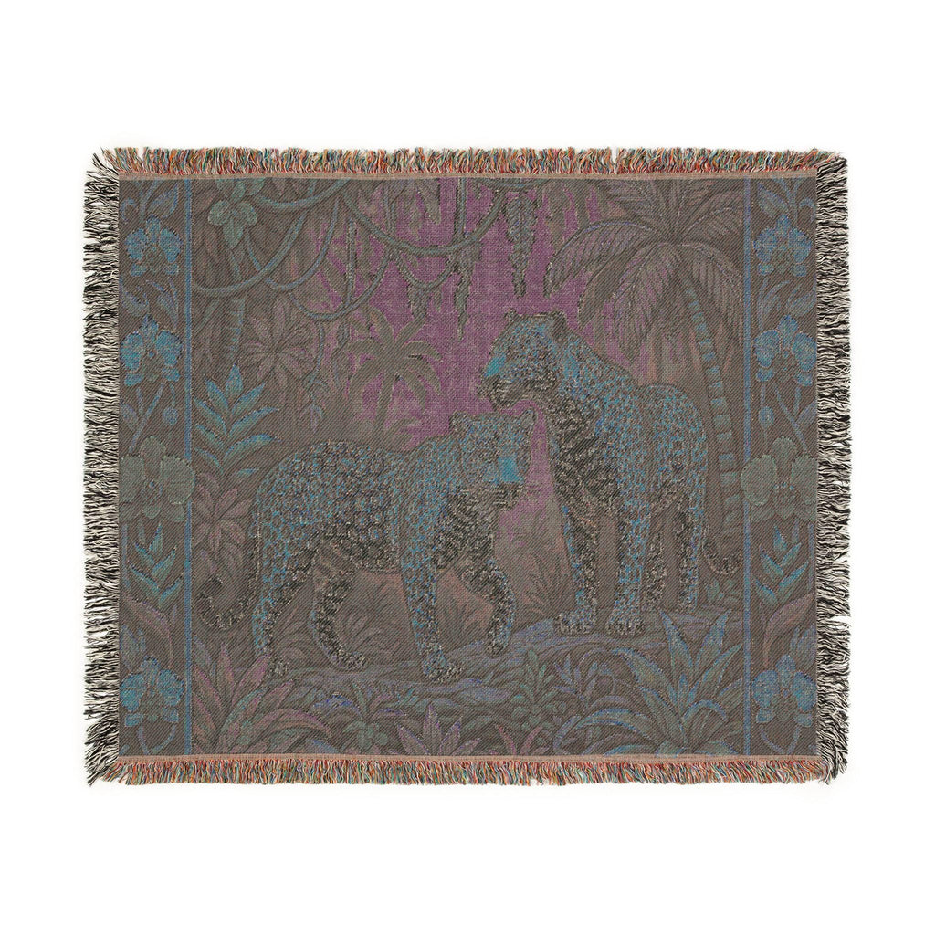 Jungle Leopards Woven Blanket | Tapestry Animal Throw