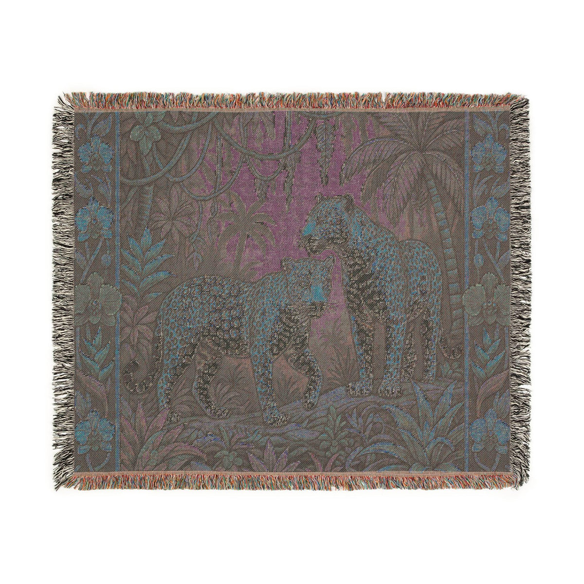 Jungle Leopards Woven Blanket | Tapestry Animal Throw